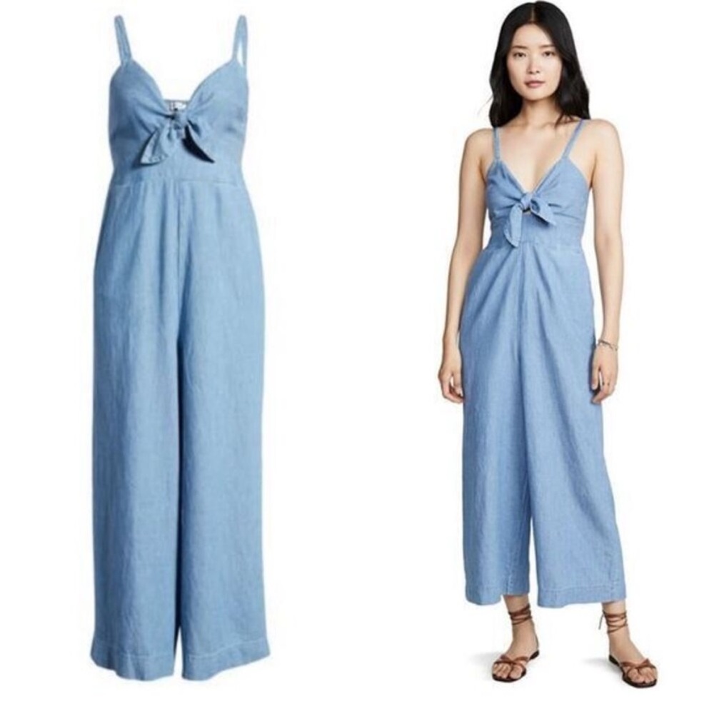 Splendid Tie-front Denim Jumpsuit
